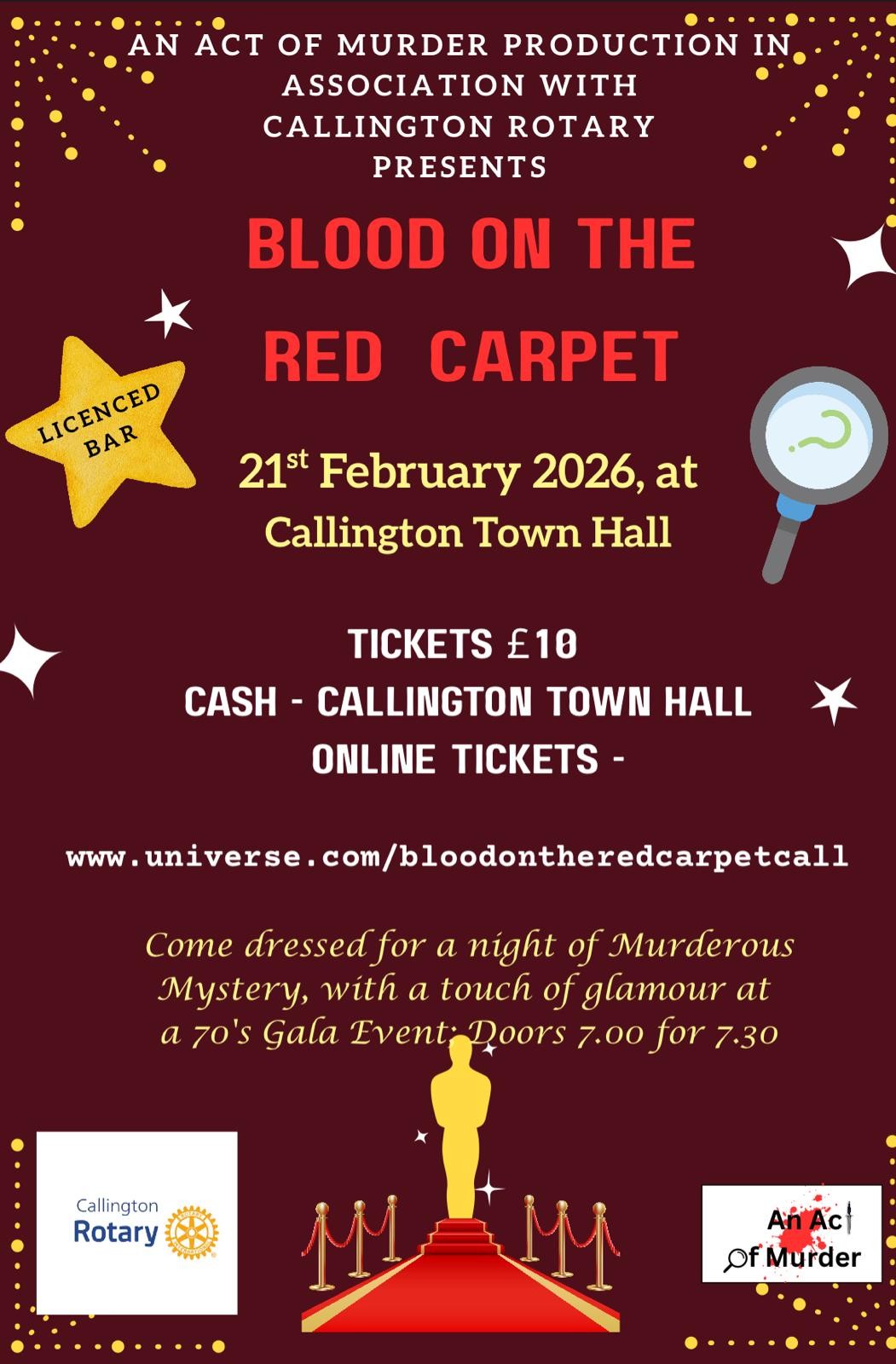 Blood on the Red Carpet - An Act of Murder! and Callington Rotary